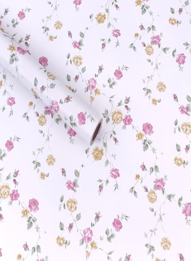 ROSASTELLA Self Adhesive Decorative Peel Stick Waterproof Floral Wallpaper Wall Decor Removable Wall Sticker for Living Room Hall Decoration PVC Vinyl DIY Wall Stickers 45x304cm - Image 1